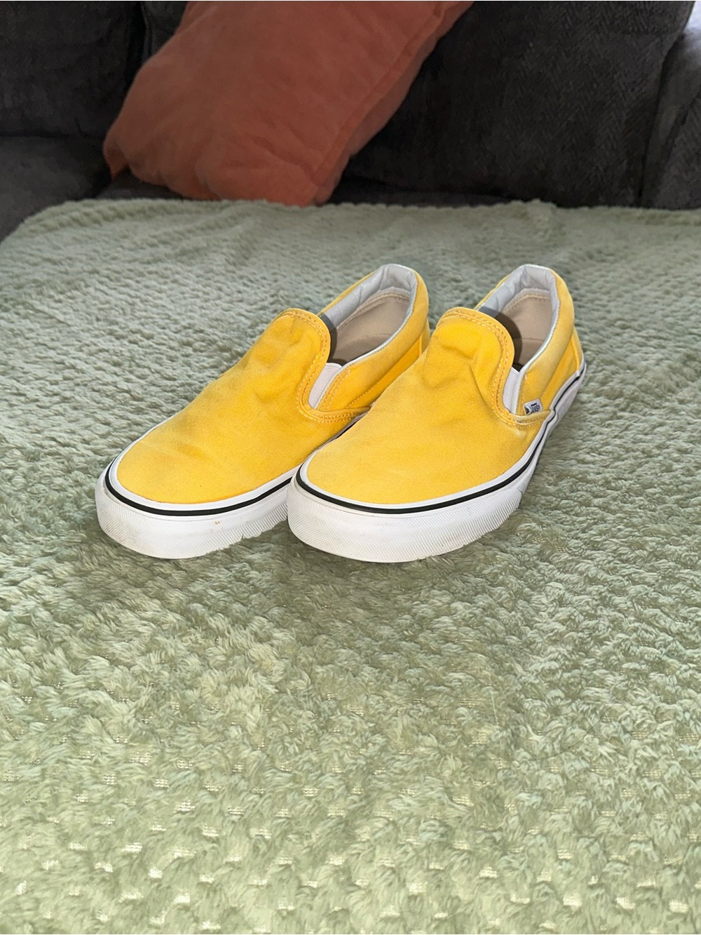 Vans Yellow Slip-On Canvas Sneakers